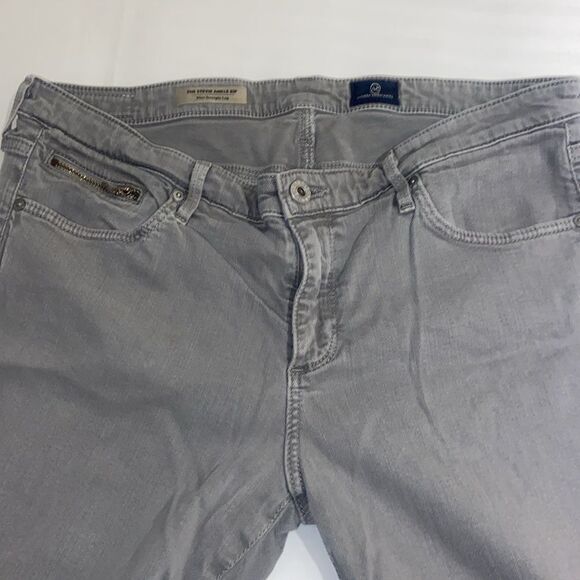 Gray Casual Pants AG Adriano Goldschmied The Stevie ankle zip size 32R - Picture 3 of 10